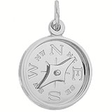 14k White Gold Compass with Needle Charm by Rembrandt Charms
