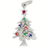 Rembrandt Christmas Tree Charm Sterling Silver