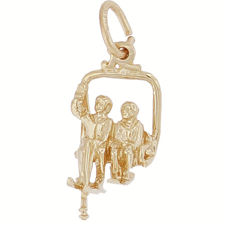 Gold Plated Ski Lift Charm by Rembrandt Charms