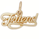 Rembrandt Friend Script Charm, 10K Yellow Gold