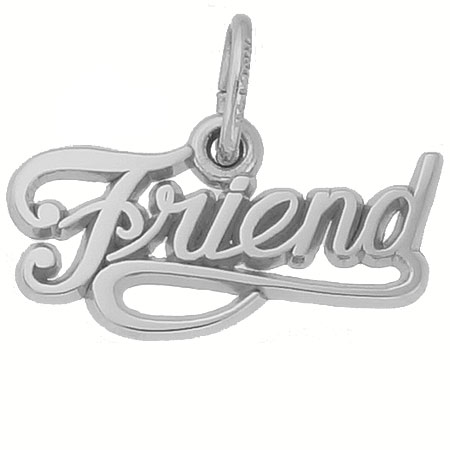 14K White Gold Friend Charm by Rembrandt Charms 14K White Gold Friend Charm by Rembrandt Charms