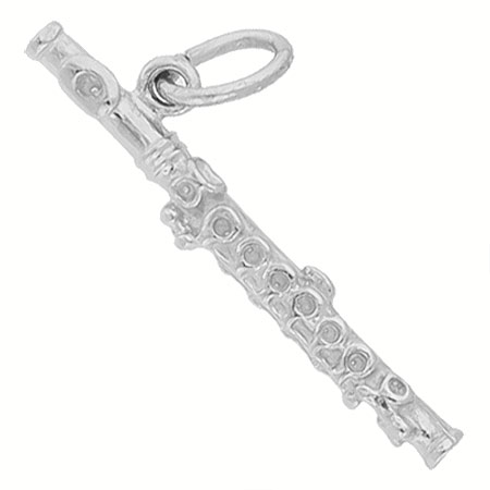 14K White Gold Piccolo Instrument Charm by Rembrandt Charms 14K White Gold Piccolo Instrument Charm by Rembrandt Charms