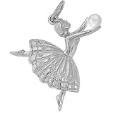 14K White Gold Ballet Dancer Charm by Rembrandt Charms