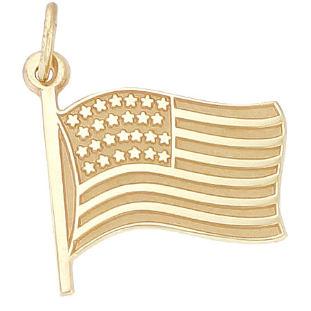 14k Gold USA Flag Charm by Rembrandt Charms
