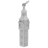 14K White Gold Big Ben Charm by Rembrandt Charms