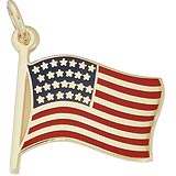10k Gold USA Flag Charm by Rembrandt Charms