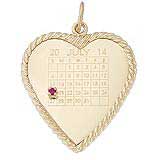 10k Gold Birthstone Heart Calendar by Rembrandt Charms