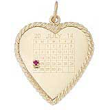 14k Gold Birthstone Heart Calendar by Rembrandt Charms