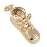 14k Gold Baby Shoe with Laces Charm by Rembrandt Charms