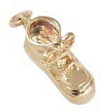 Gold Plate Baby Shoe with Laces Charm by Rembrandt Charms