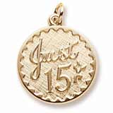 10k Gold Just 15 Birthday Charm by Rembrandt Charms