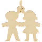 Gold Plate Boy and Girl Holding Hands Charm by Rembrandt Charms