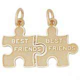 Gold Plated Best Friend Puzzle Pieces Charm by Rembrandt Charms
