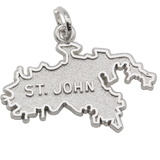 14K White Gold St. John Island Map Charm by Rembrandt Charms