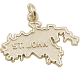 14K Gold St. John Island Map Charm by Rembrandt Charms