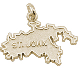 Gold Plate St. John Island Map Charm by Rembrandt Charms