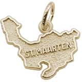14K Gold St. Maarten Island Map Charm by Rembrandt Charms
