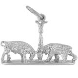 14K White Gold Bull and Bear Charm by Rembrandt Charms