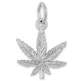 14k White Gold Marijuana Leaf Charm by Rembrandt Charms