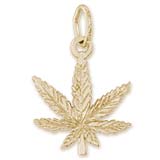 Gold Plated Marijuana Leaf Charm by Rembrandt Charms