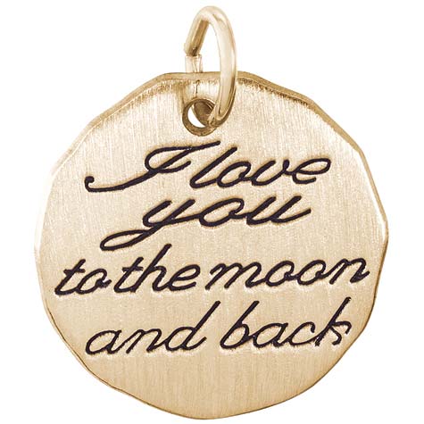 Rembrandt I Love You To The Moon Charm, Gold Plate