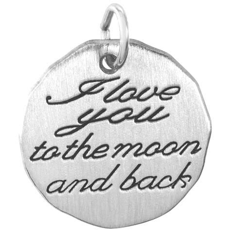 Rembrandt I Love You To The Moon Charm, Sterling Silver