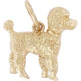 Rembrandt Small Poodle Dog Charm, 14K Yellow Gold