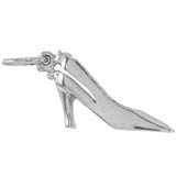 14K White Gold Sling Back High Heel Shoe Charm by Rembrandt Charms