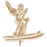 Rembrandt Skier Charm, Gold Plate