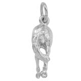 Rembrandt Horses Behind Charm, 14K White Gold
