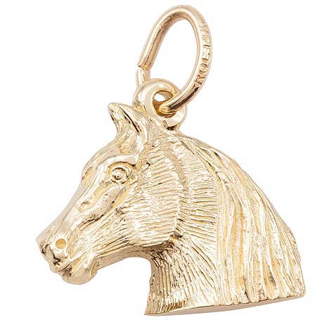 Rembrandt Horse Head Charm, 14K Yellow Gold