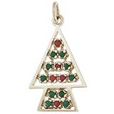 14K White Gold Beaded Christmas Tree Charm by Rembrandt Charms