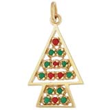 Gold Plated Beaded Christmas Tree Charm by Rembrandt Charms