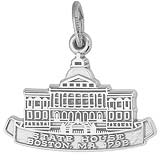 14K White Gold Boston State House Charm by Rembrandt Charms