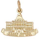 10K Gold Boston State House Charm by Rembrandt Charms