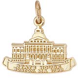 Gold Plated Boston State House Charm by Rembrandt Charms