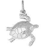 14K White Gold Turtle Charm by Rembrandt Charms