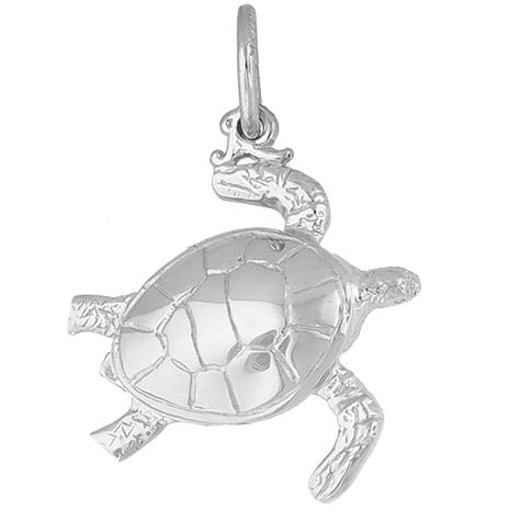 14K White Gold Turtle Charm by Rembrandt Charms