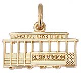 10K Gold San Francisco Cable Car Charm by Rembrandt Charms