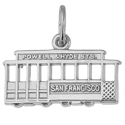 14K White Gold San Francisco Cable Car Charm by Rembrandt Charms 14K White Gold San Francisco Cable Car Charm by Rembrandt Charms