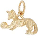 10K Gold Playful Cat Charm by Rembrandt Charms