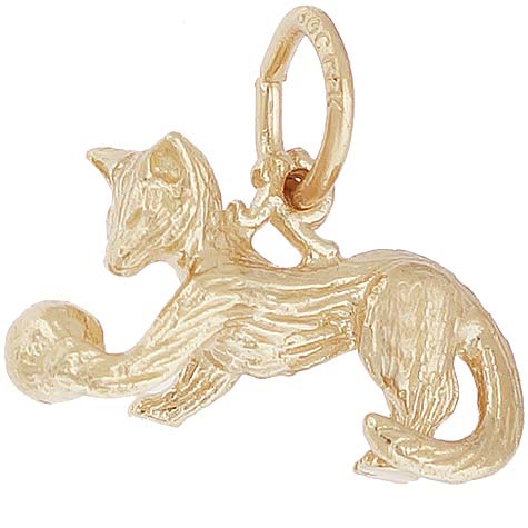 14K Gold Playful Cat Charm by Rembrandt Charms