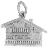 14K White Gold Swiss Chalet Charm by Rembrandt Charms