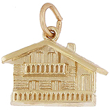 Gold Plate Swiss Chalet Charm by Rembrandt Charms