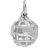 14k White Gold World Globe Charm by Rembrandt Charms