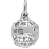 Sterling Silver World Globe Charm by Rembrandt Charms