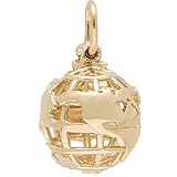 10k Gold World Globe Charm by Rembrandt Charms