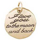 Rembrandt I Love You To The Moon Charm, 14K Yellow Gold