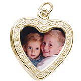 10K Gold Heart Scroll PhotoArt® Charm by Rembrandt Charms