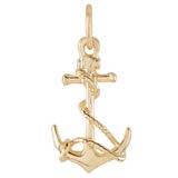 Gold Plate Anchor with Rope Charm by Rembrandt Charms